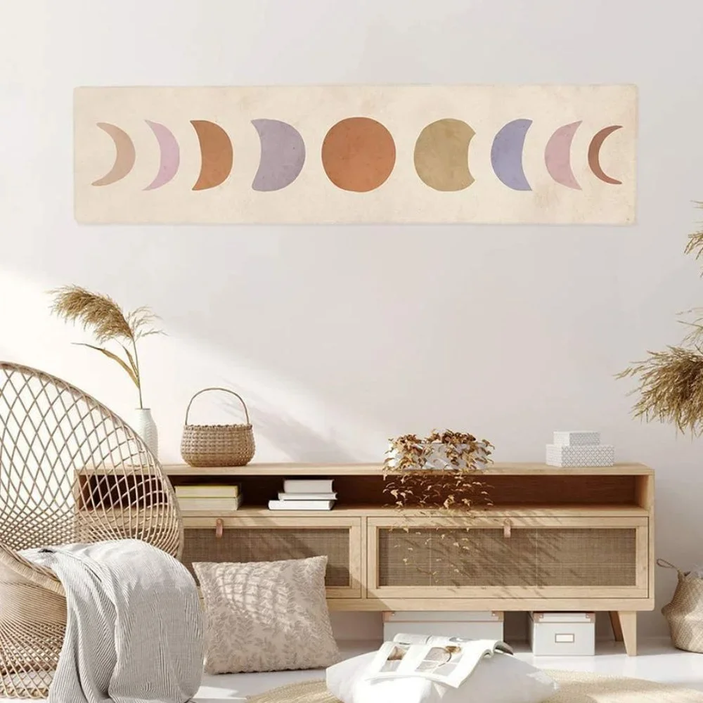 Bohemian Moon Phases Minimalist Dorm Tapestry/Wall Decor Patio/Living Room